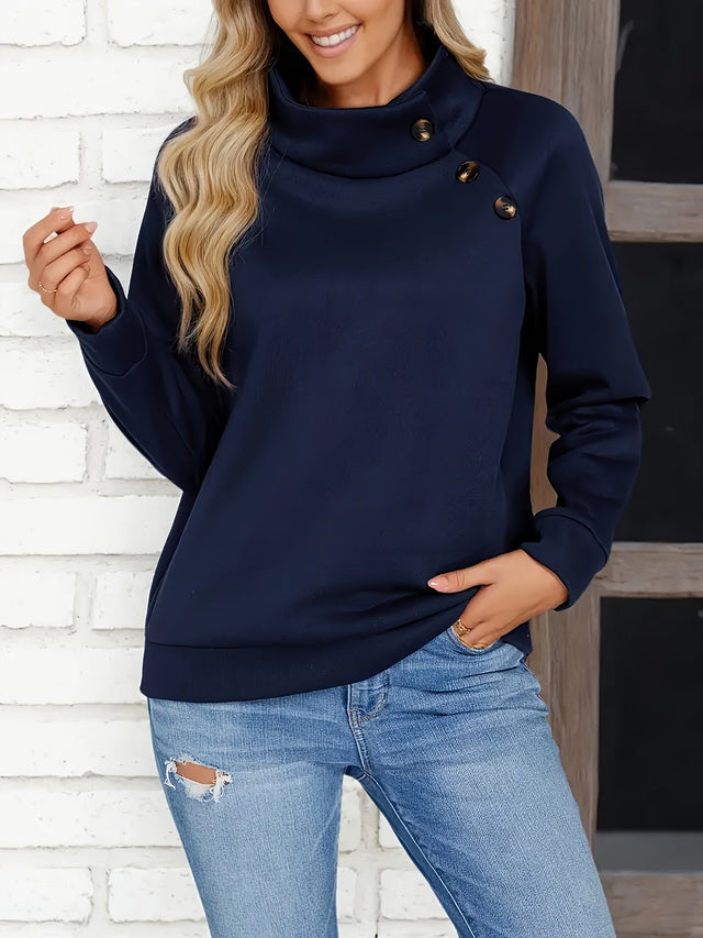 Heidi | Sweter z detalem guzikowym i stójką