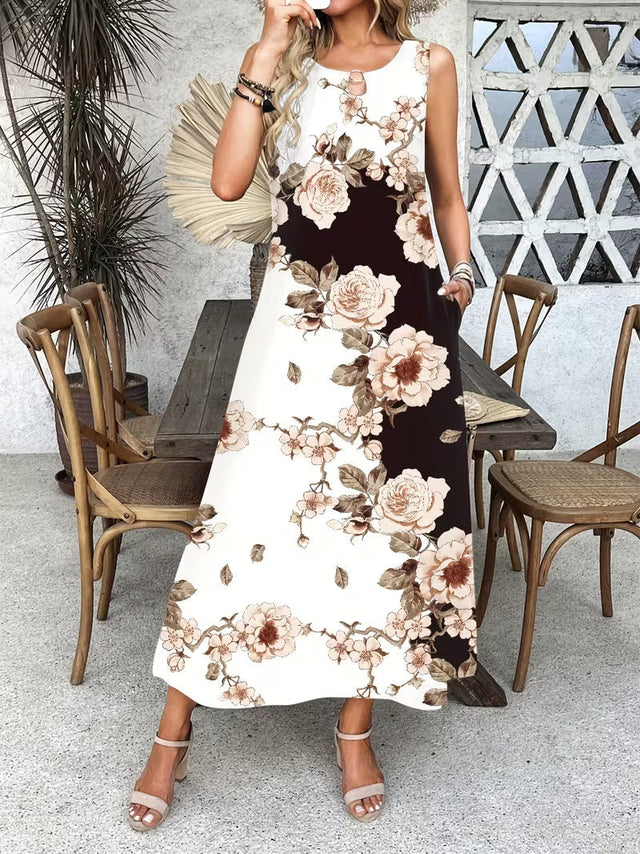 Camilla | Casual Sukienka z Kwiatowym Wzorem i Kieszeniami