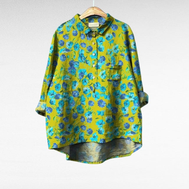 Harlow | Bluzka Kwiatowa w Stylu Vintage-Chic