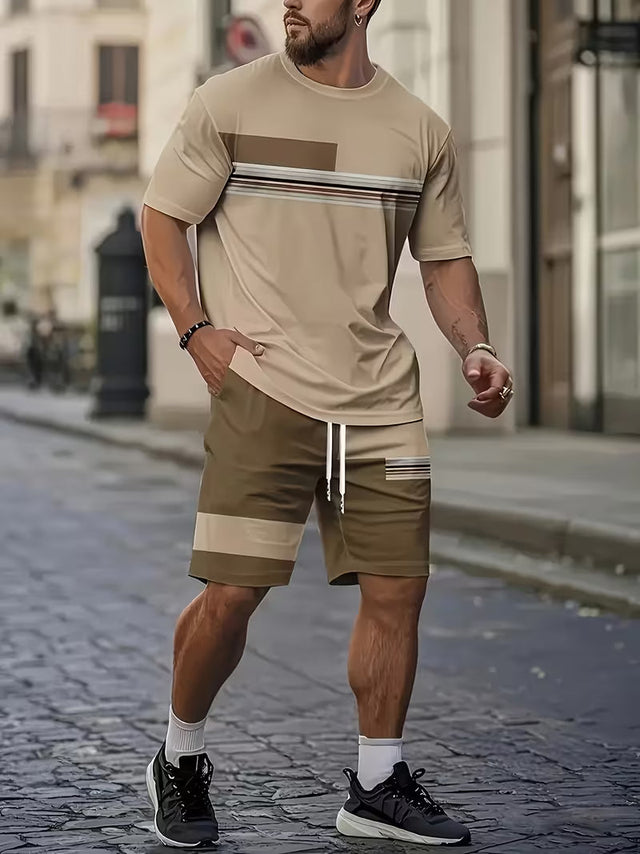 Ethan | Casual Striped Short Set