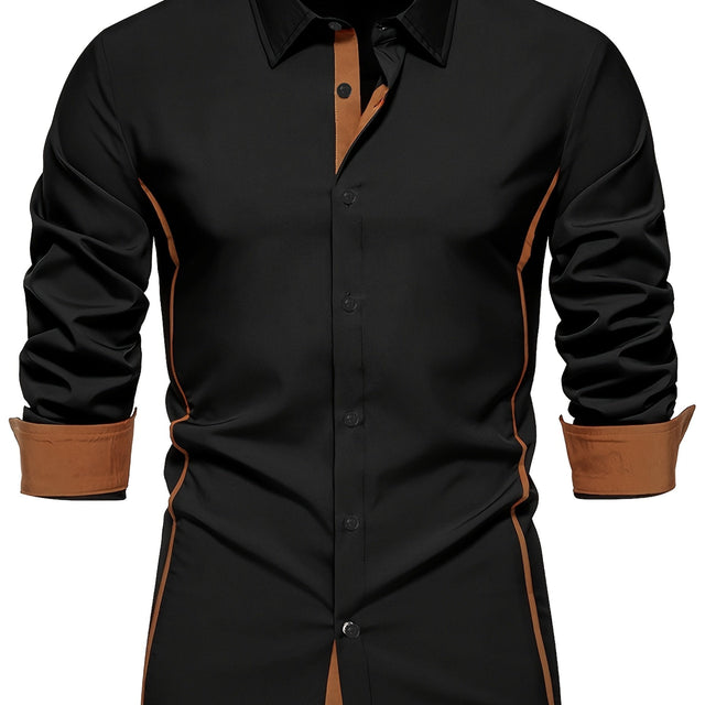 Damon | Koszula Slim Fit z Kontrastowymi Akcentami