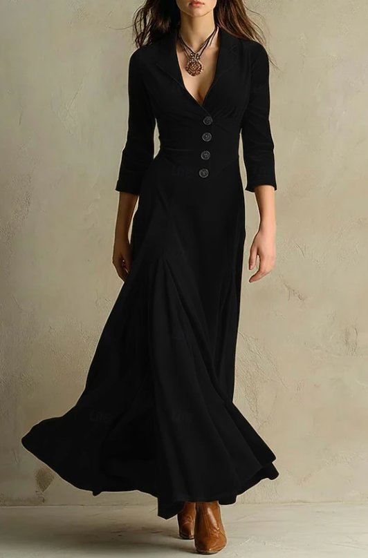 Aurora | Elegancka Sukienka Maxi z Dekoltem w Serek