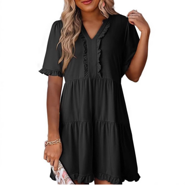 Evangeline | Casual V-Neck Mini Dress