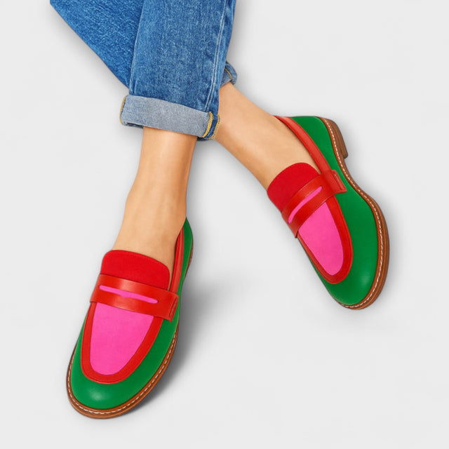 Nyla | Kolorowe Casual Slip-On Mokasyny