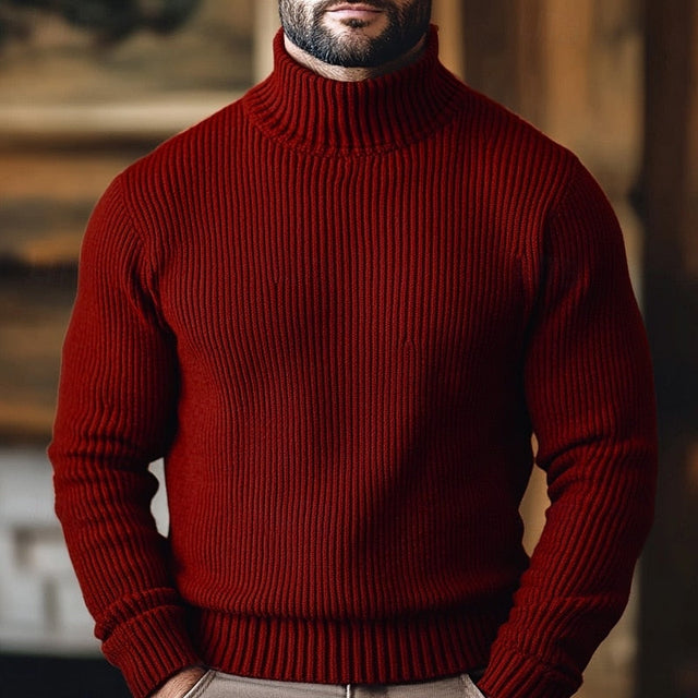 Dean | Sweter z golfem prążkowanym
