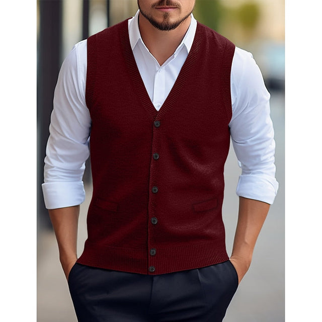 Coleman | Elegancka Kamizelka z Dekoltem w Serek