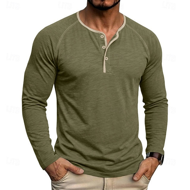 Holden | Klasyczna koszulka Henley z długim rękawem