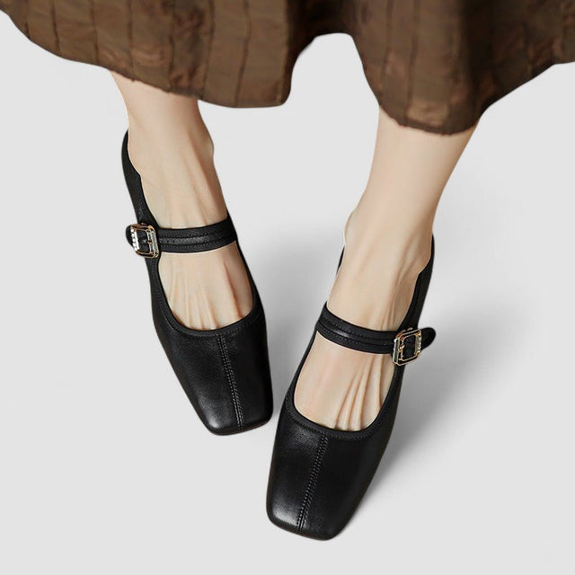 Elisha | Klasyczne Buty Mary Jane z Grubym Paseczkiem