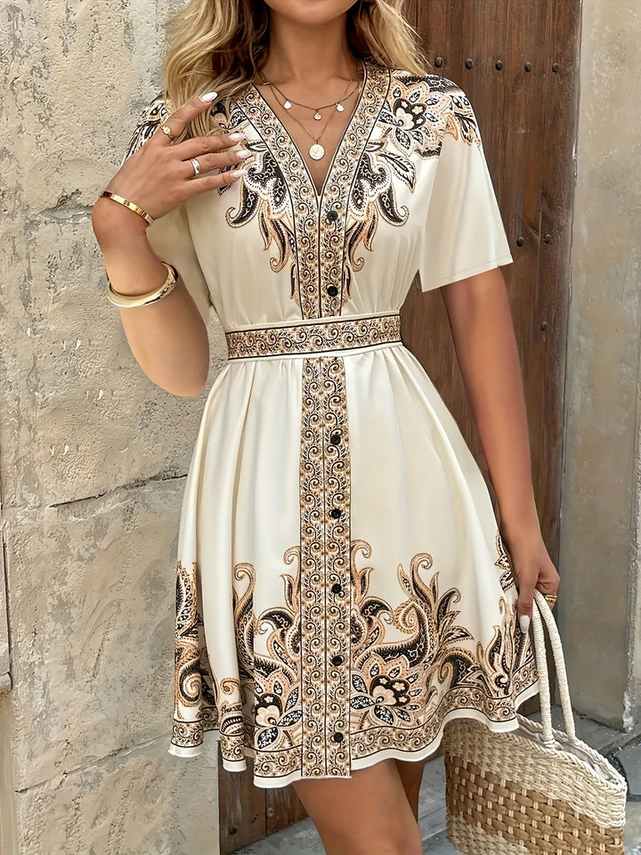 Ottilie | Boho Sukienka w Wzór Paisley