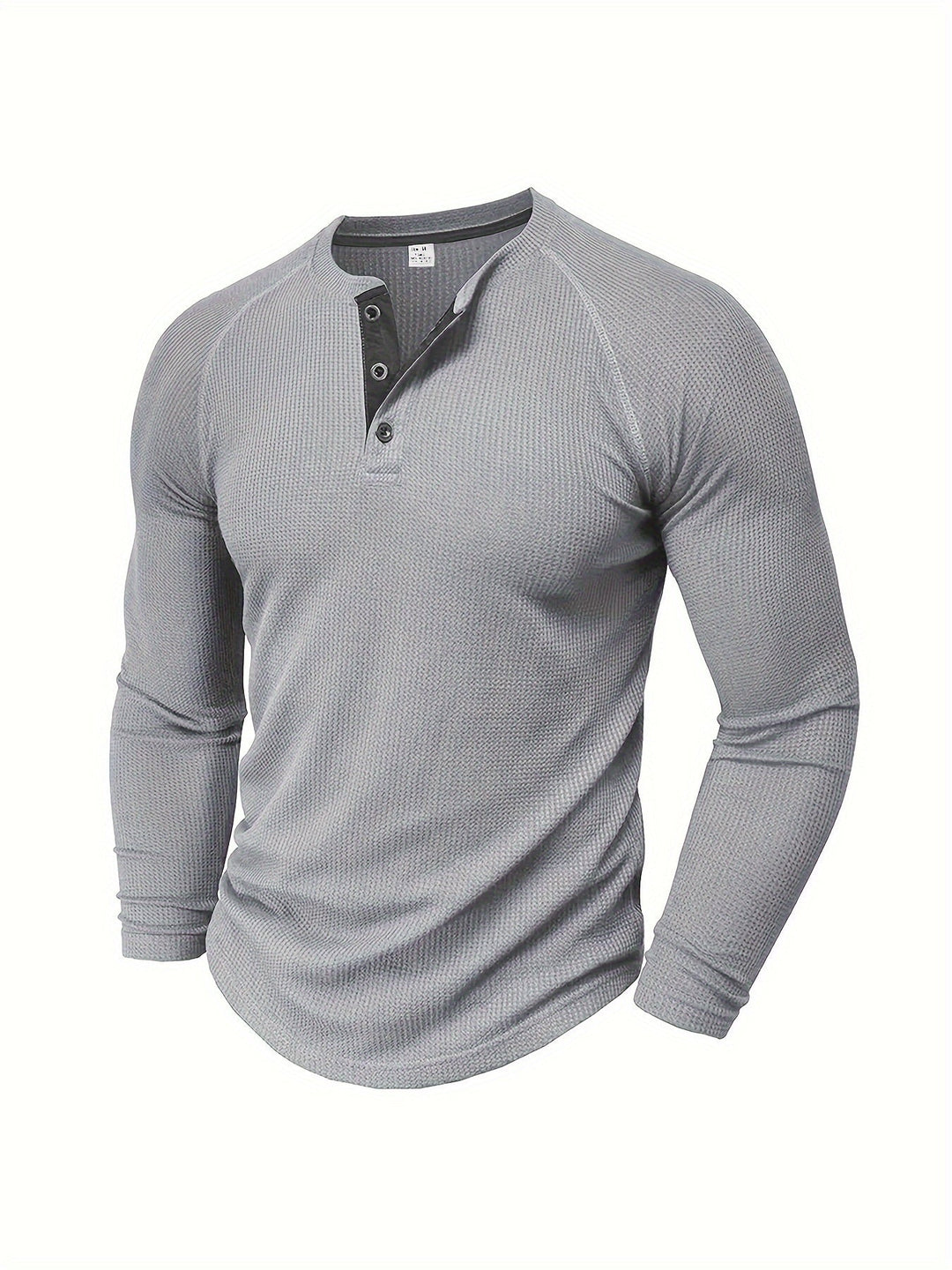 Tobias | Wyrafinowany Top Henley z Zapięciem na Guziki