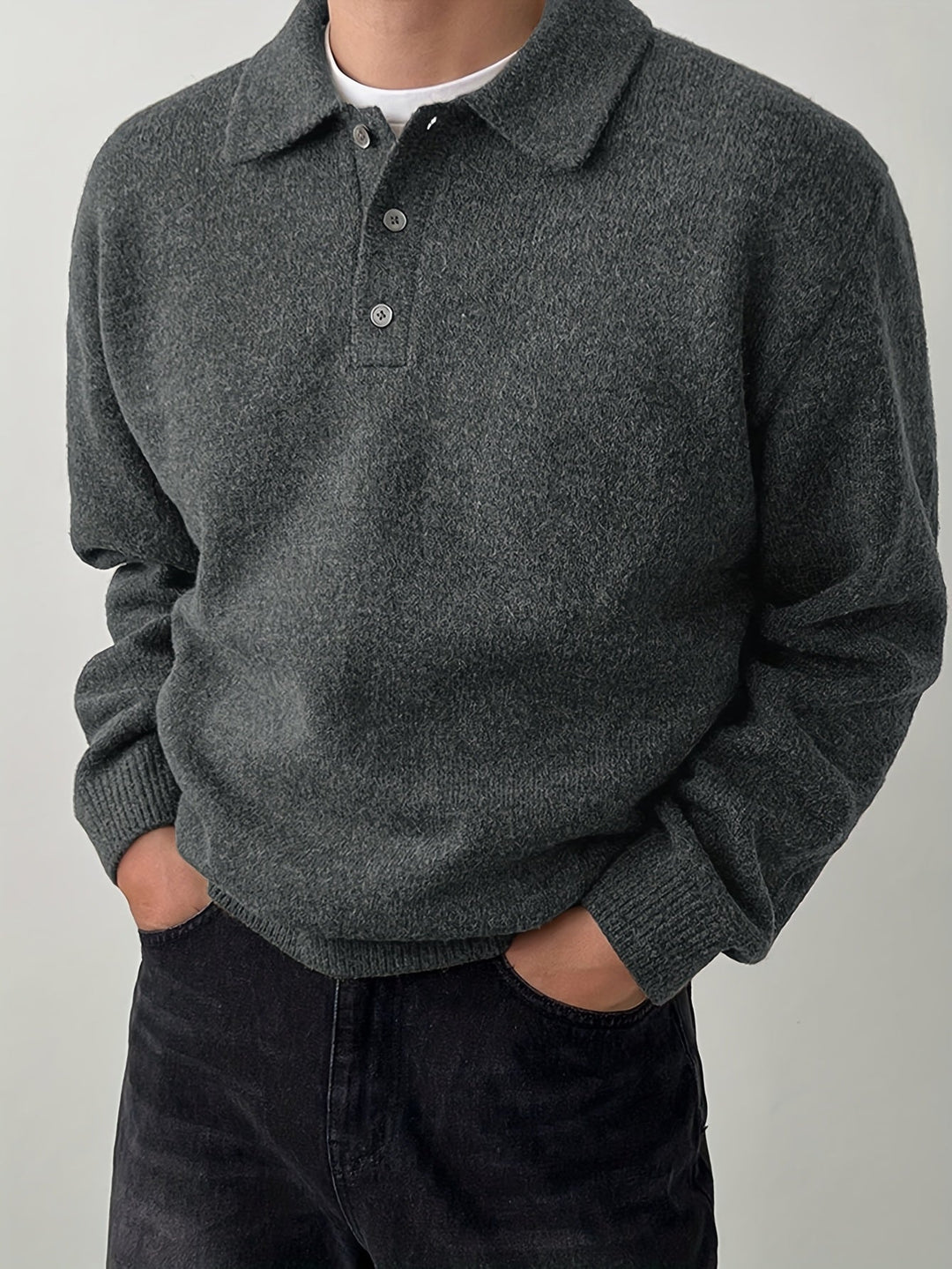 Reid | Sweter z kołnierzykiem polo