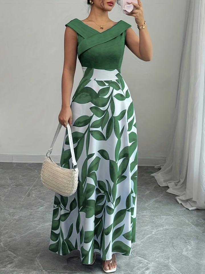 Sabrina | Elegancka sukienka maxi w liście