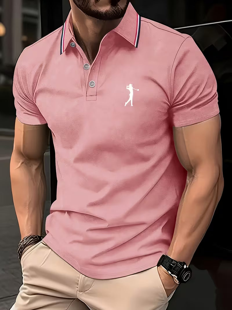 Simeon | Casual Koszula Golfowa z Krótkim Rękawem