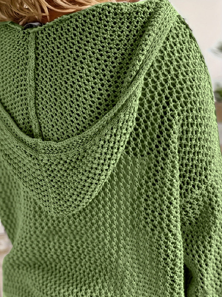 Fleur | Sweter z kapturem o otwartej dzianinie