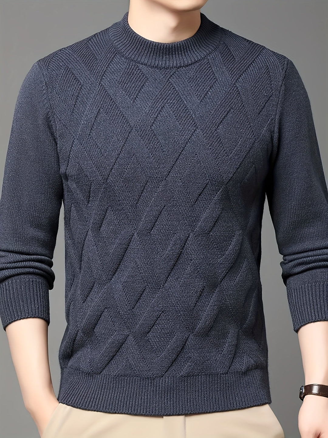 Leland | Teksturowany sweter z wysokim kołnierzem