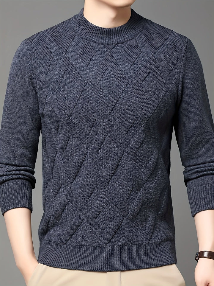 Leland | Teksturowany sweter z wysokim kołnierzem