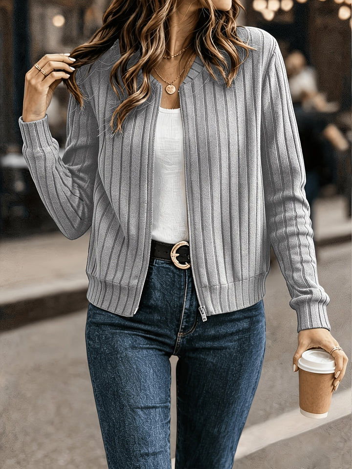 Sloane | Elegancka kurtka z ribbowanym zamkiem