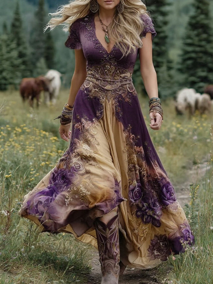 Amelia | Vintage Kwiatowa Sukienka Maxi