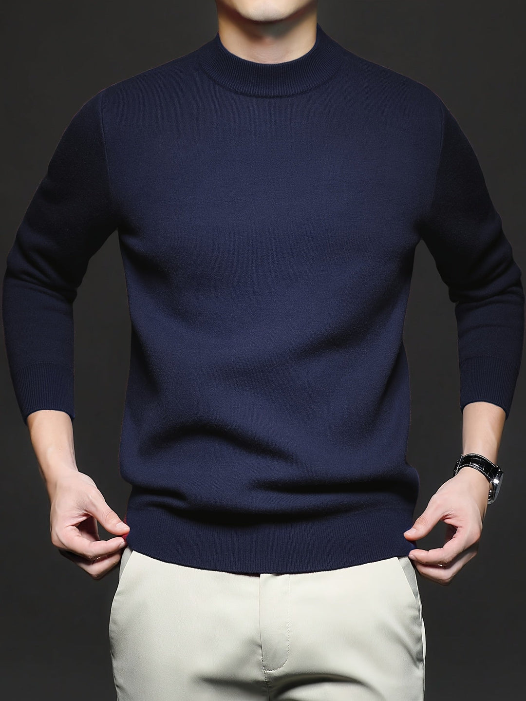 Tobias | Elegancki Sweter z Wysokim Kołnierzem