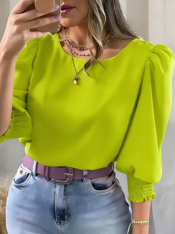 Gwyneth | Elegancka Bluzka z Bufiastymi Rękawami
