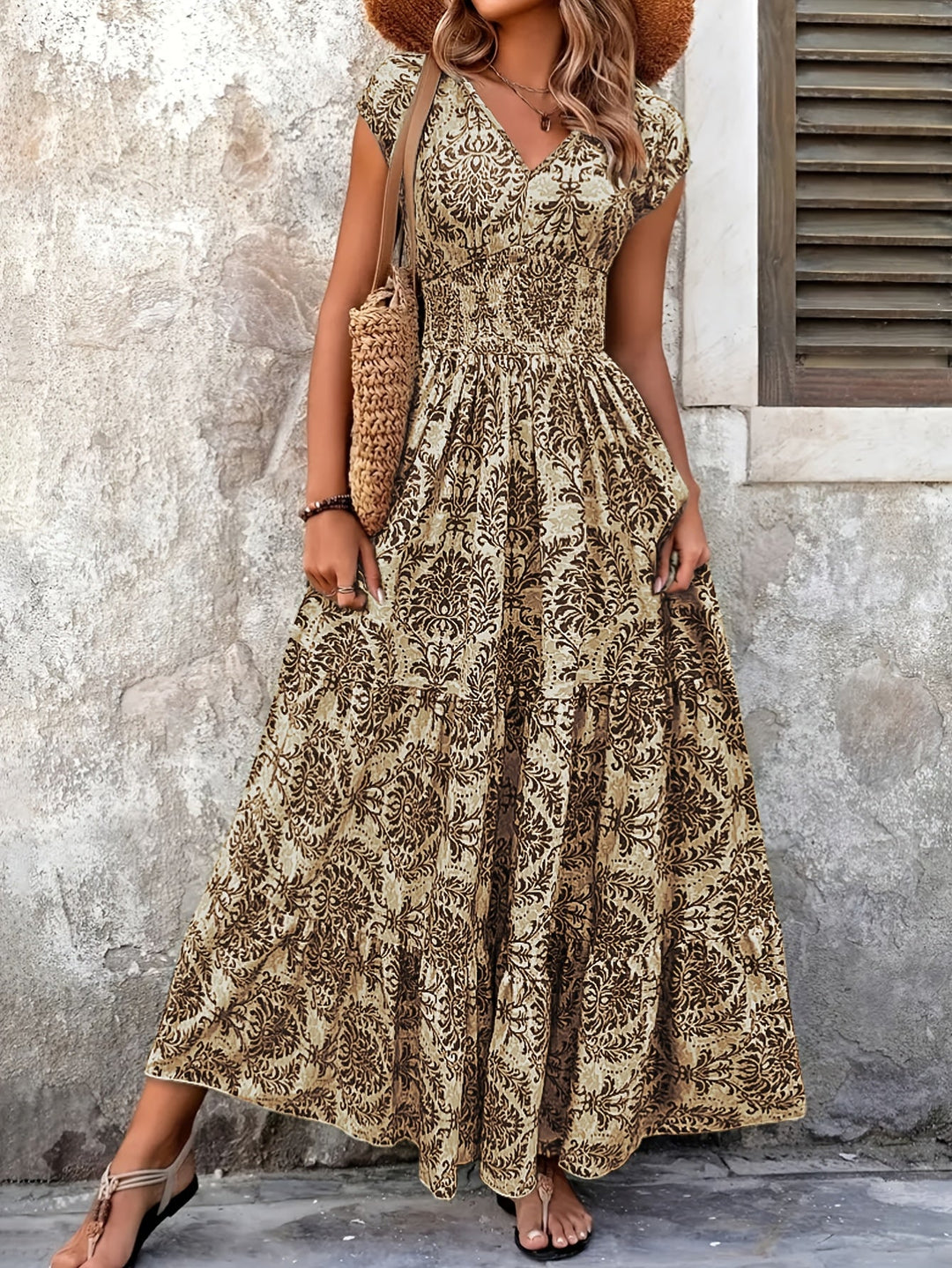 Mirabel | Boho Maxi Sukienka z Warstwami
