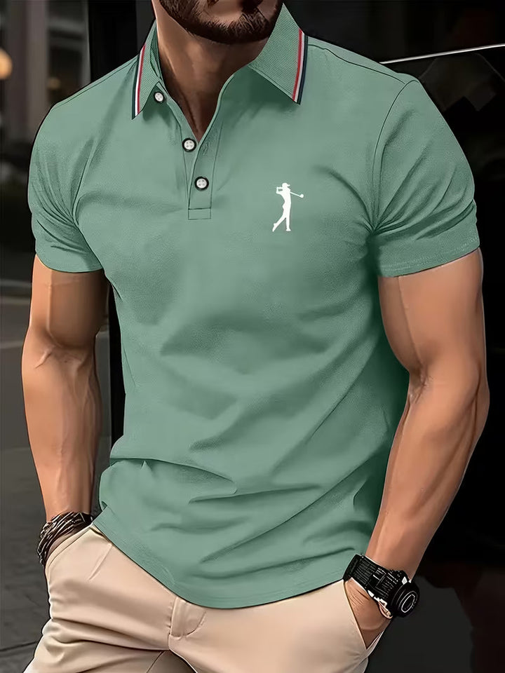 Simeon | Casual Koszula Golfowa z Krótkim Rękawem
