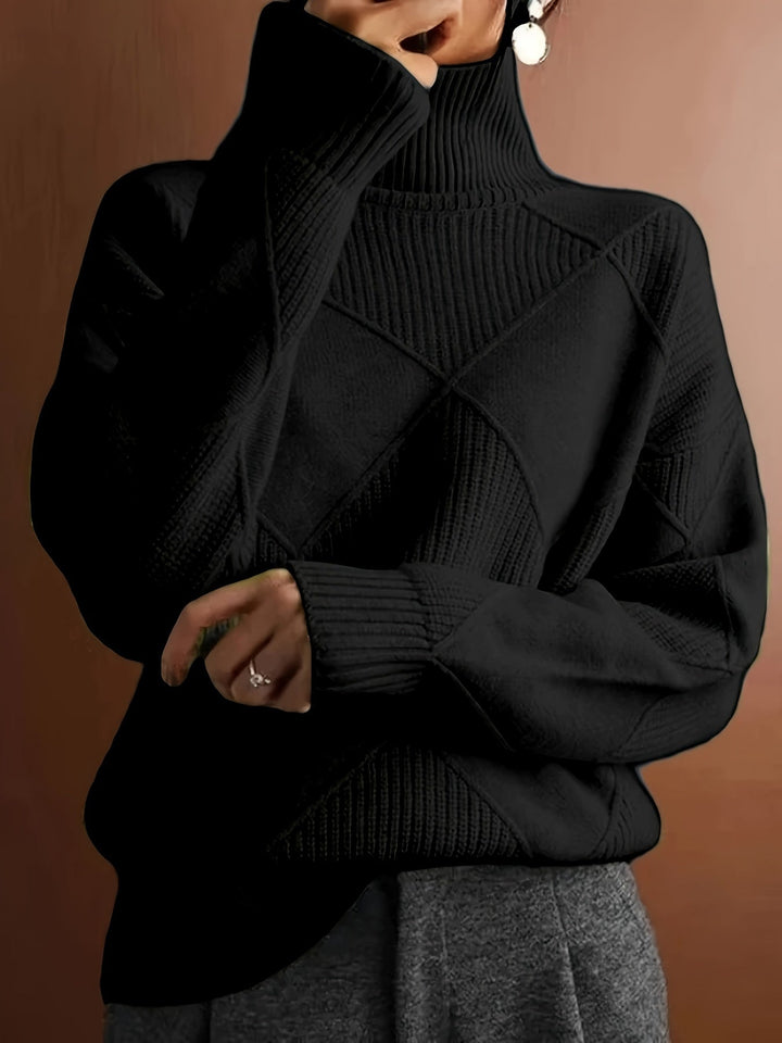 Freya | Sweter z teksturowanym golfem