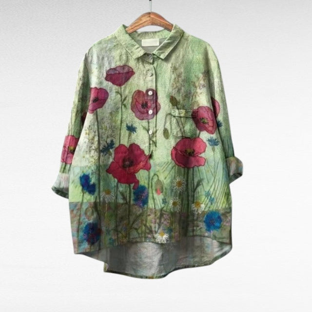 Carin | Bluzka Kwiatowa w Stylu Vintage