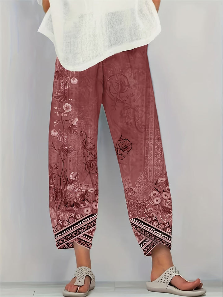 Amanda | Klasyczne Spodnie Vintage w Kwiaty