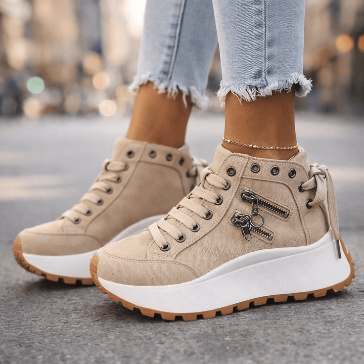Fenella | Premium Wysokie Buty Sznurowane