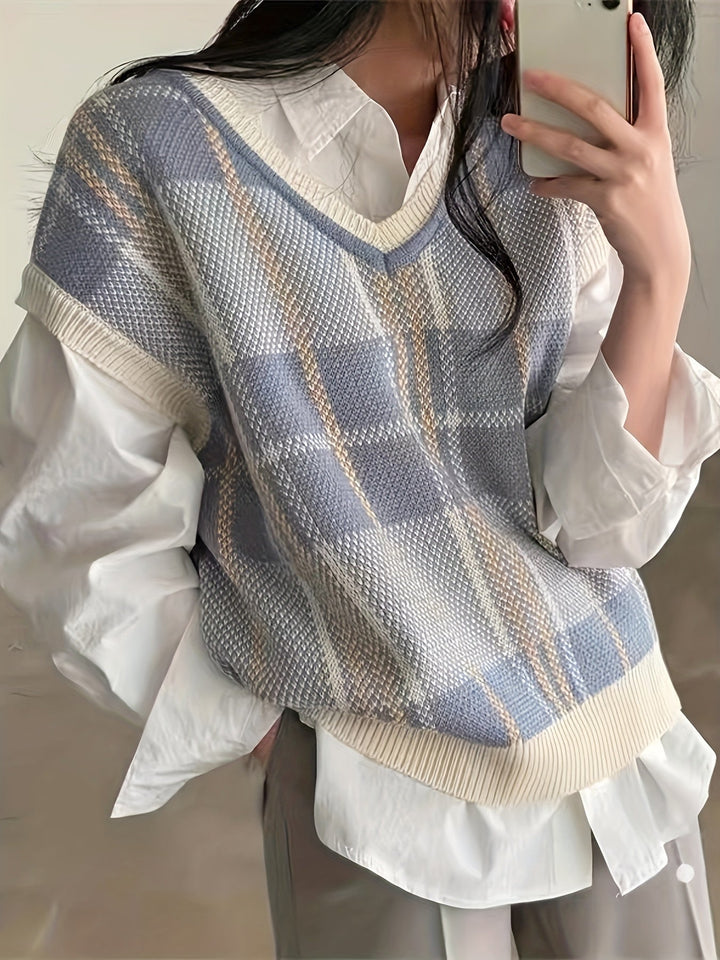 Diana | Kamizelka Swetrowa w Wzór Argyle