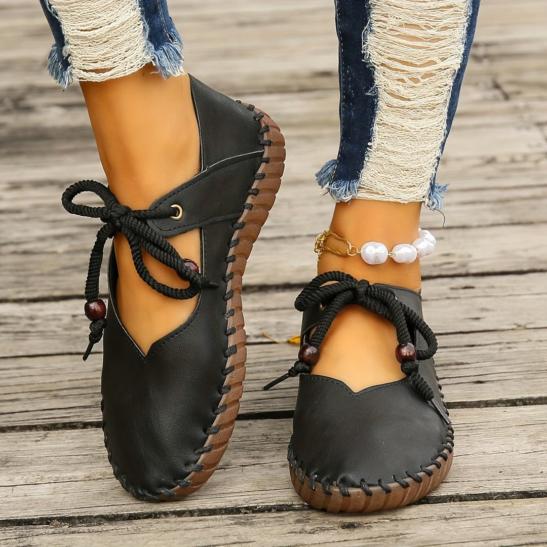 Keziah | Stylowe Retro Płaskie Buty z Niskim Cięciem
