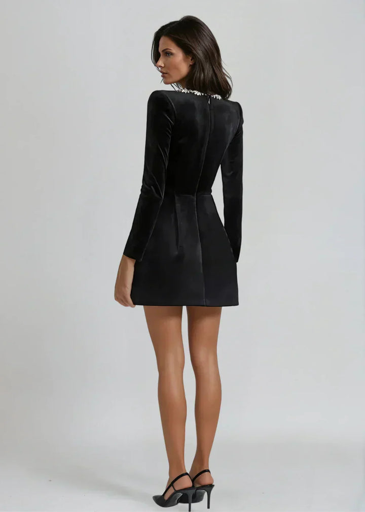 Lucinda | Elegancka Mini Sukienka z Aksamit