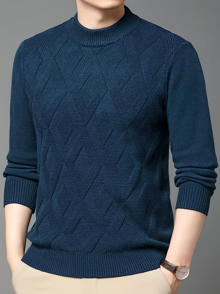 Leland | Teksturowany sweter z wysokim kołnierzem