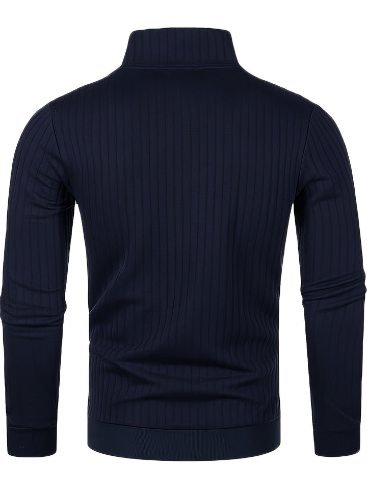 Hayden | Sweter z ribbingu z półzamkiem