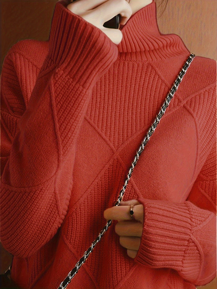 Freya | Sweter z teksturowanym golfem