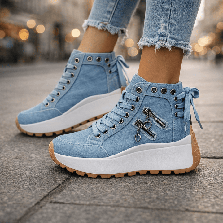 Fenella | Premium Wysokie Buty Sznurowane