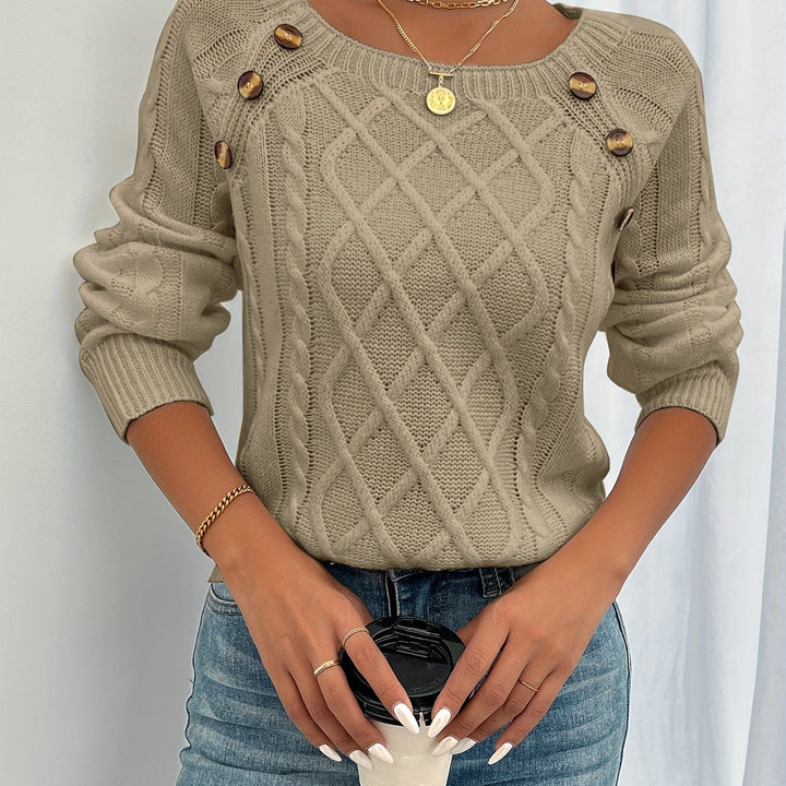 Winifred | Sweter z teksturowanymi detalami na guzikach