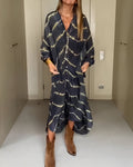Julia | Stylowa Sukienka Oversized z Dekoltem w Serek