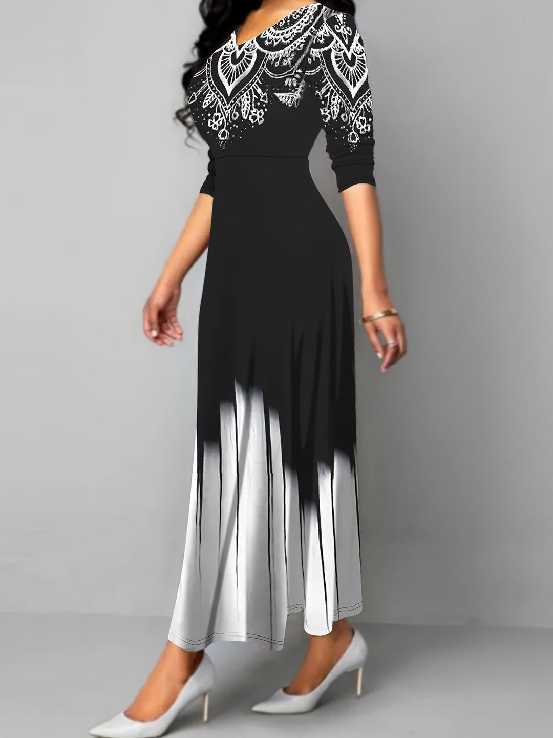 Rosalyn | Ornamentalna Sukienka A-Line Maxi