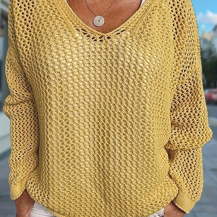 Fleur | Sweter z kapturem o otwartej dzianinie