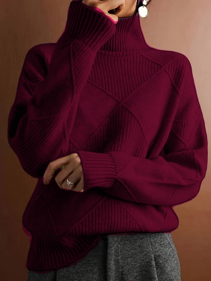 Freya | Sweter z teksturowanym golfem