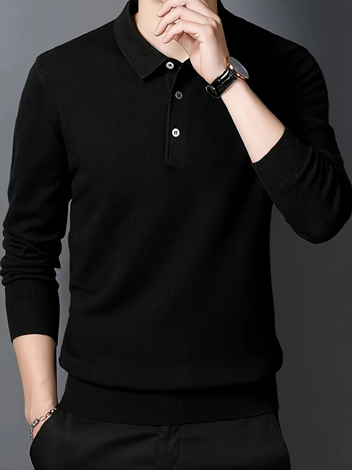 Frederick | Wyszukany Sweter Polo z Kołnierzykiem