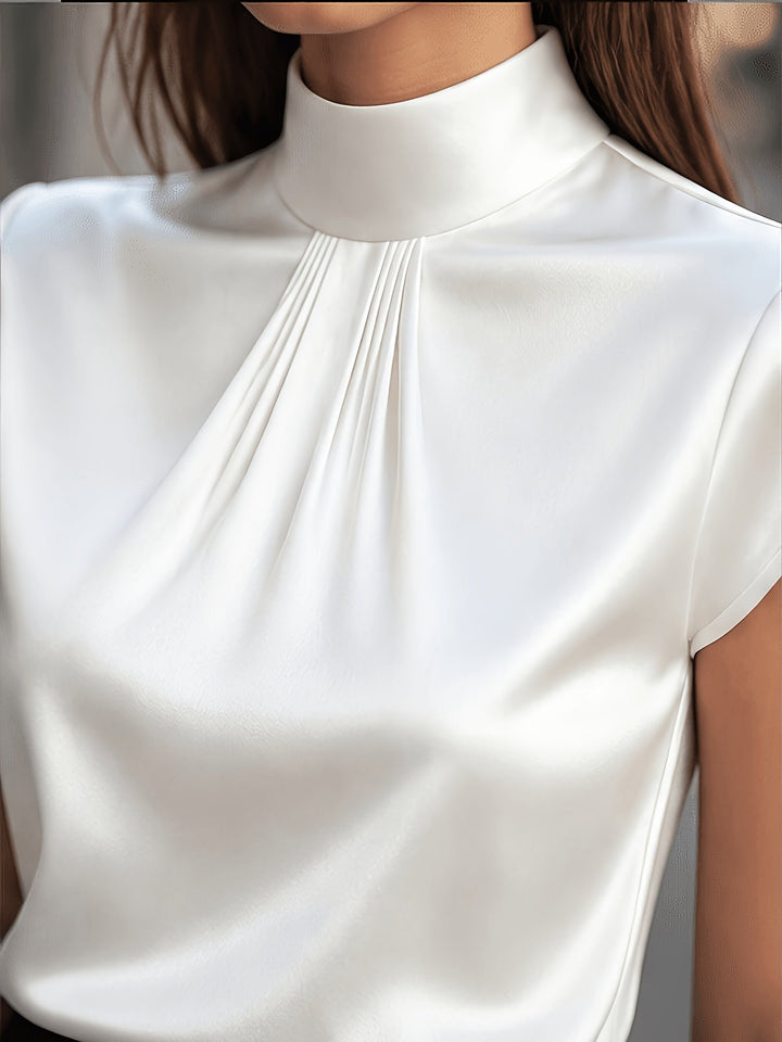 Miranda | Elegancka Bluzka z Plisowanym Kołnierzem