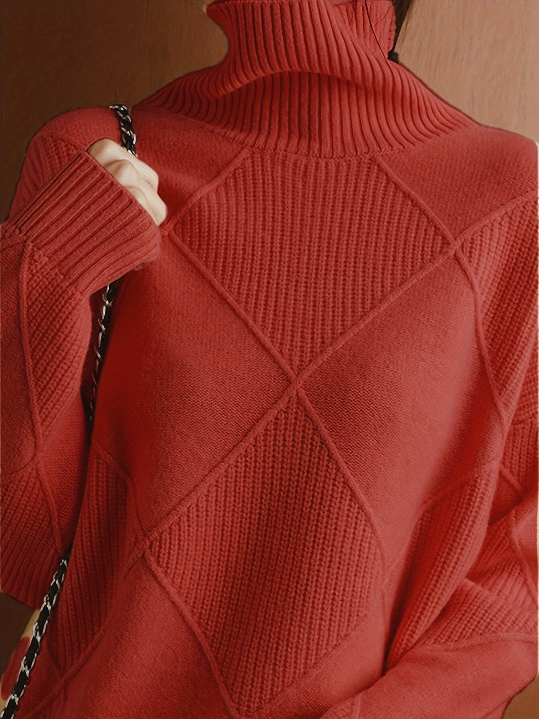 Freya | Sweter z teksturowanym golfem