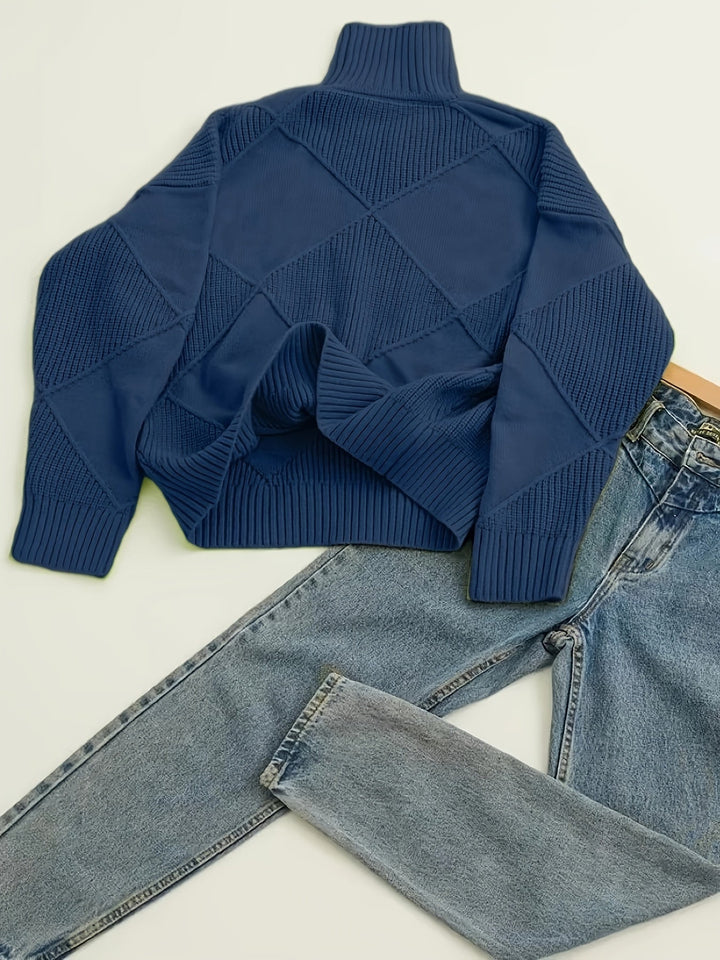 Freya | Sweter z teksturowanym golfem
