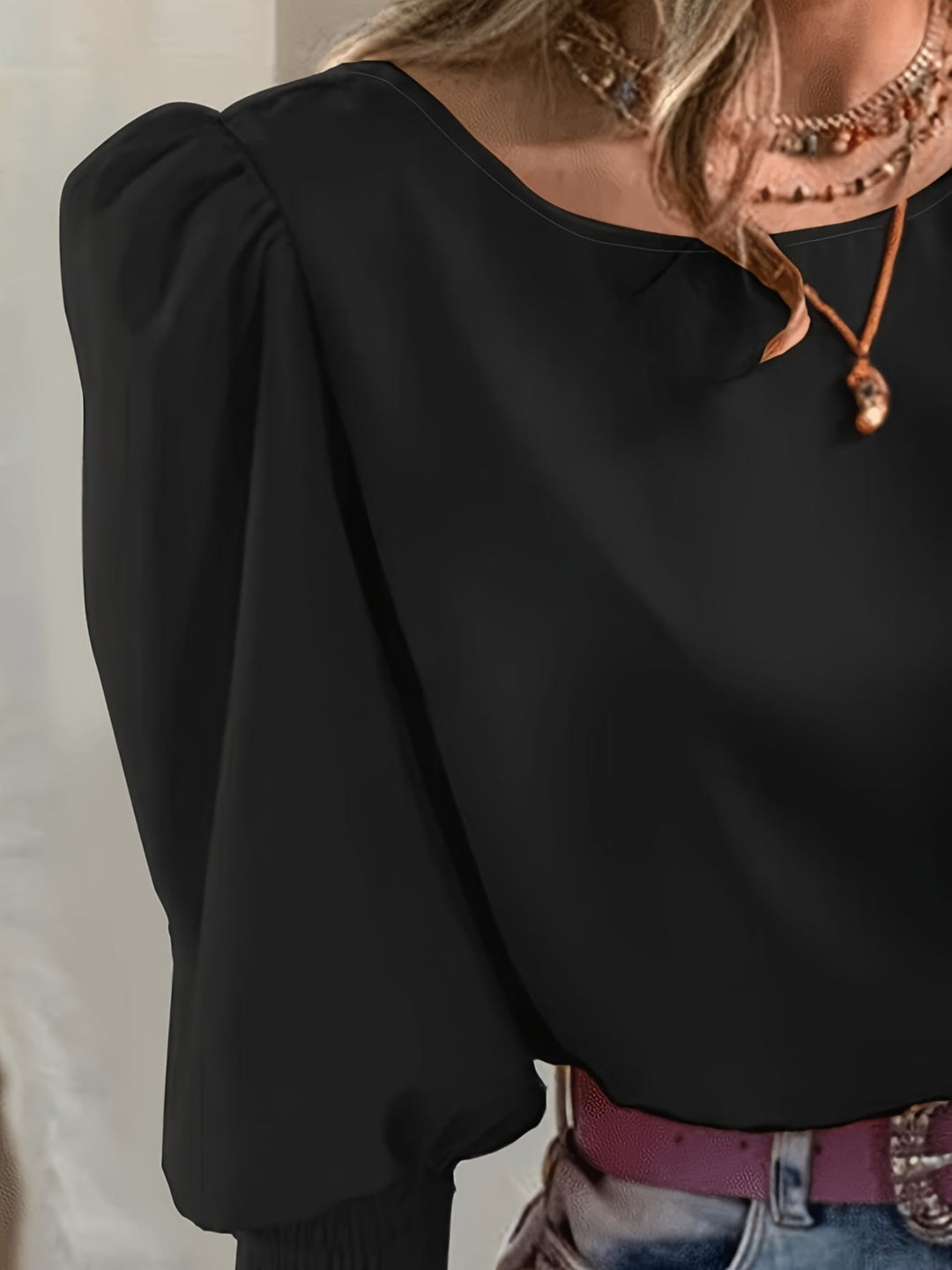 Gwyneth | Elegancka Bluzka z Bufiastymi Rękawami