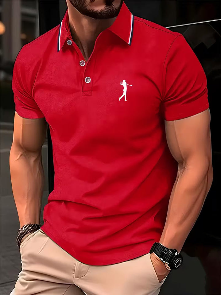 Simeon | Casual Koszula Golfowa z Krótkim Rękawem