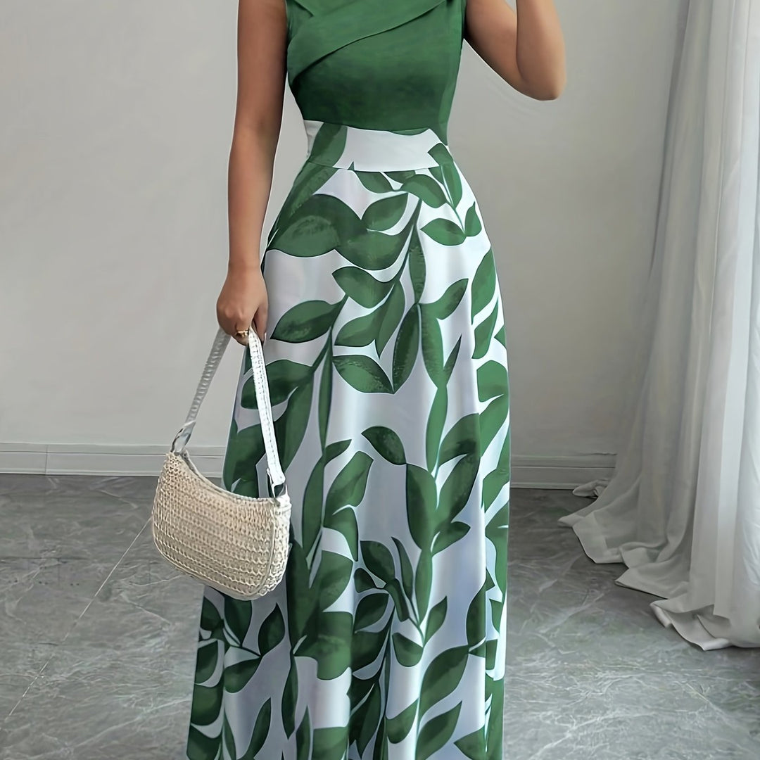 Sabrina | Elegancka sukienka maxi w liście