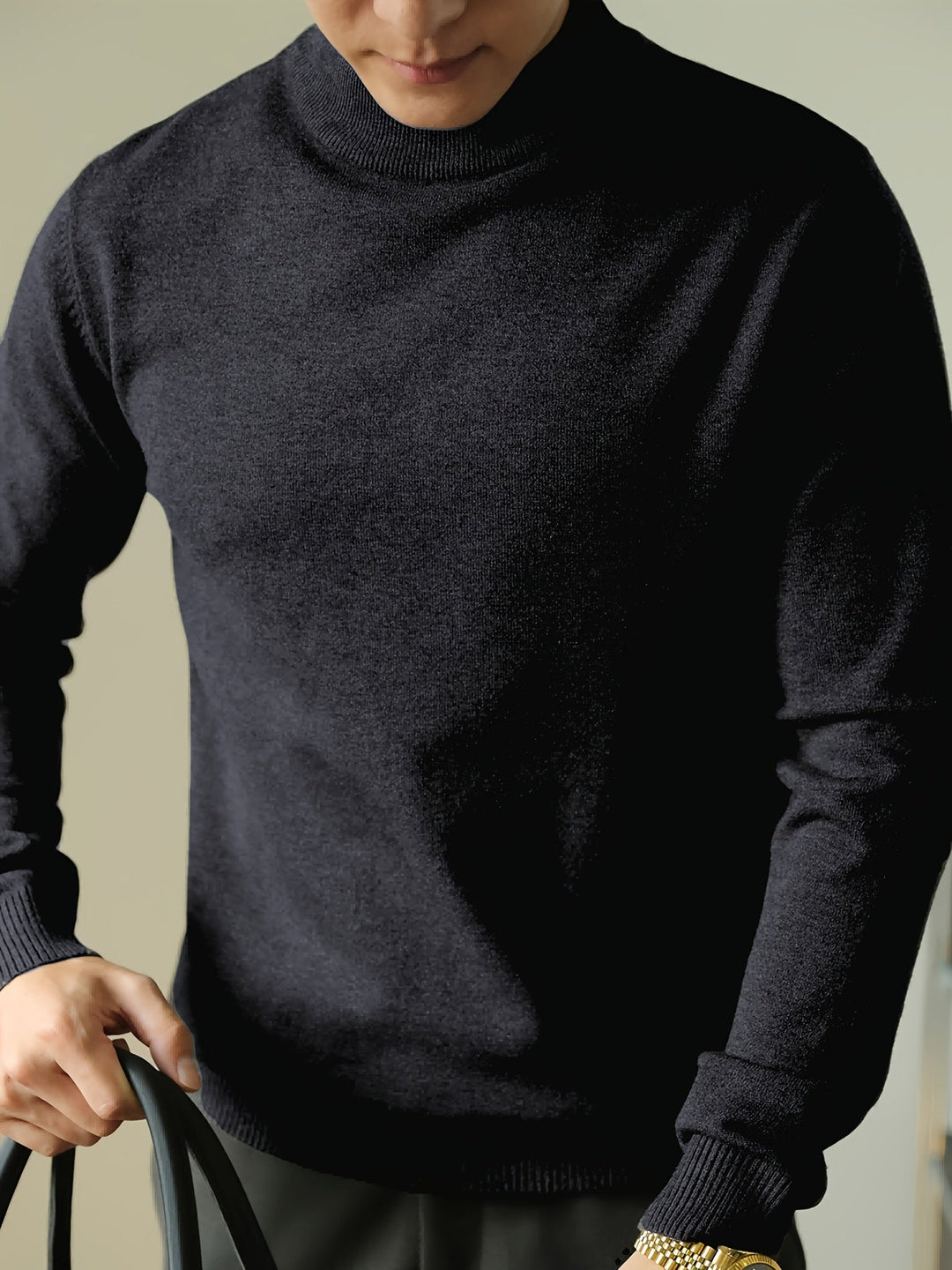 Tobias | Elegancki Sweter z Wysokim Kołnierzem